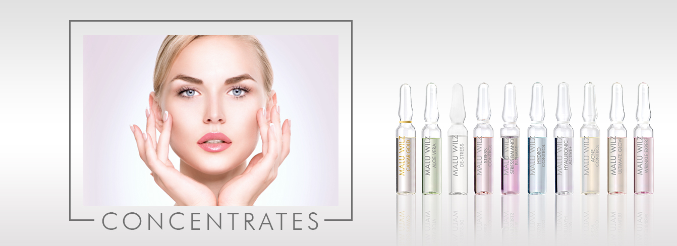 young woman with ampoule products