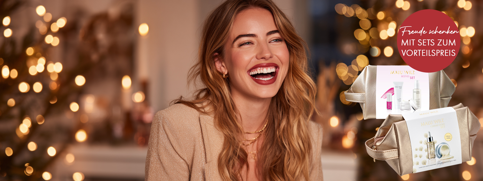 Lassen Sie sich von den MALU WILZ Geschenksets inspirieren! Frau mit Geschenksets