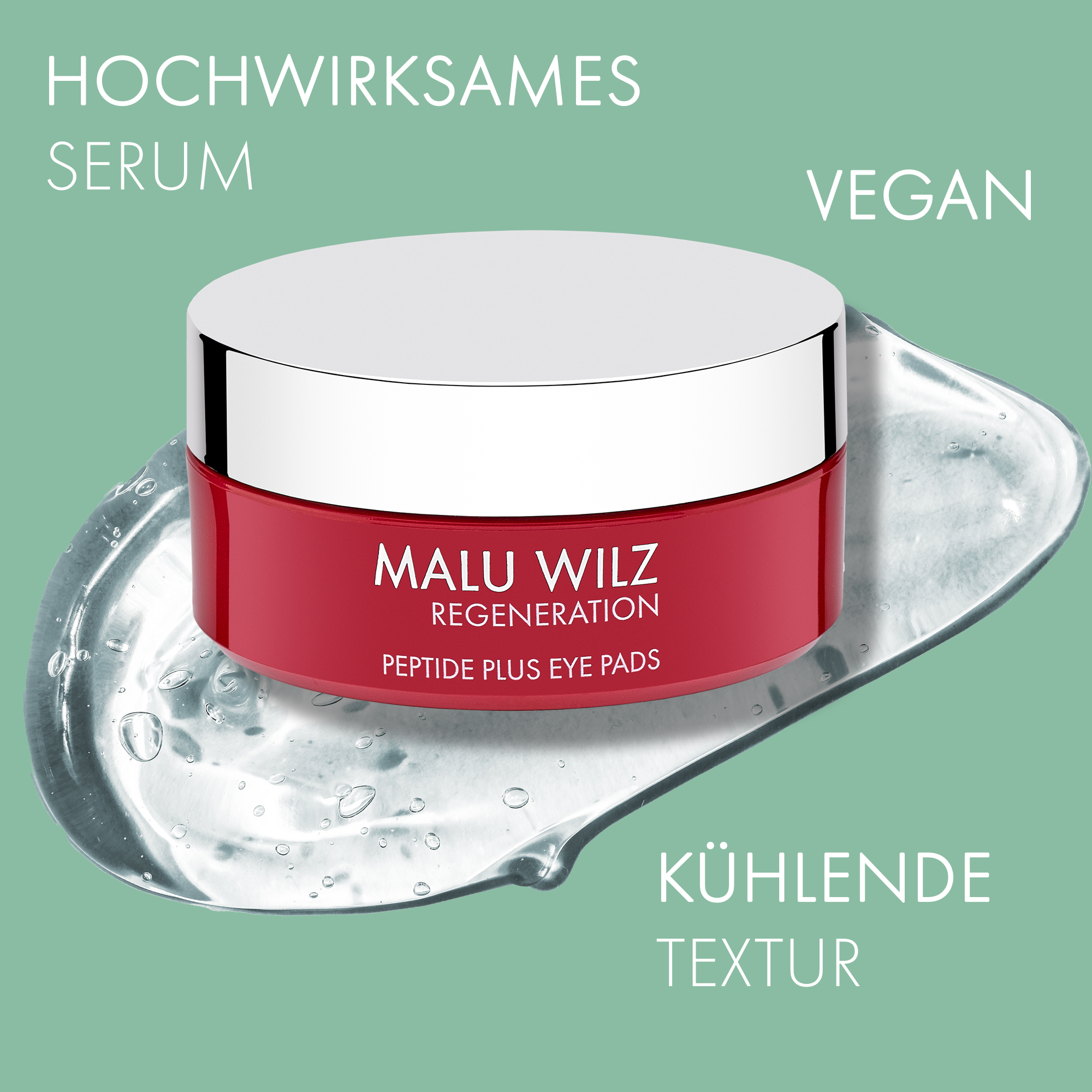 Die angenehm kühlende Textur erfrischt sofort. Eye Pads mit Gel Swatch