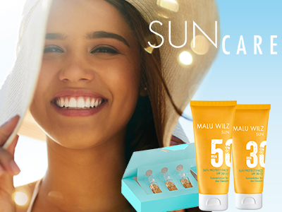 young woman with Sun Care Products