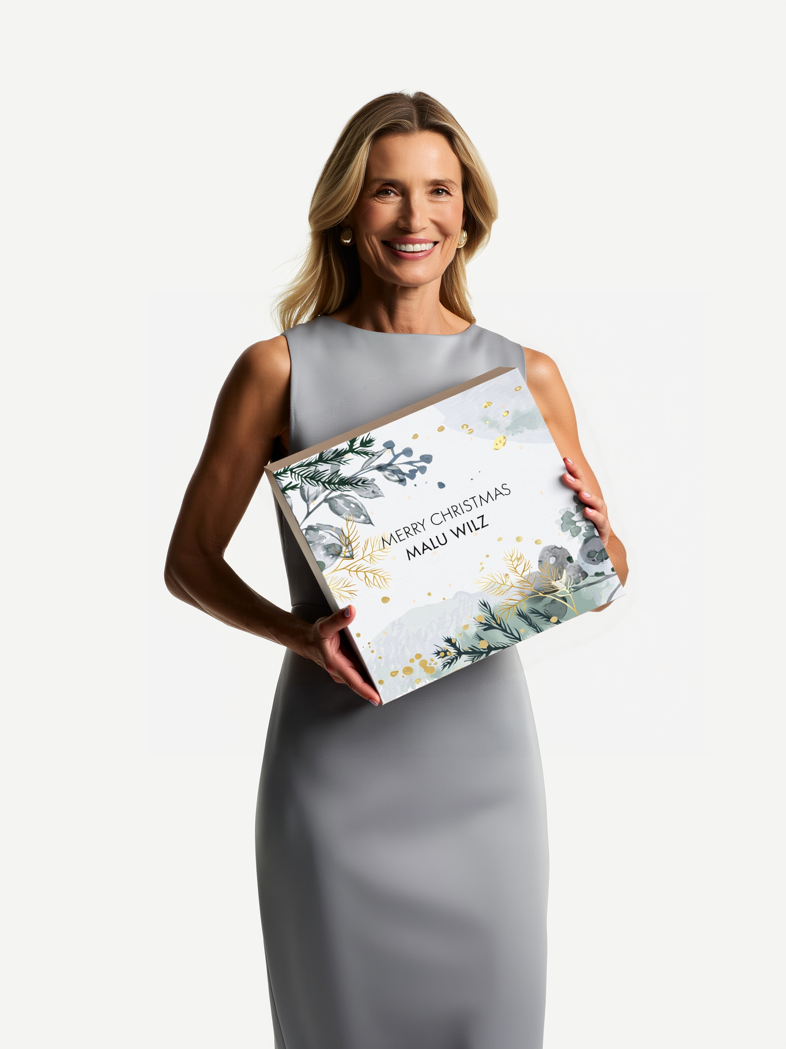 The MALU WILZ Advent Calendar 2025 gives you the Christmas glow! woman with advent calendar