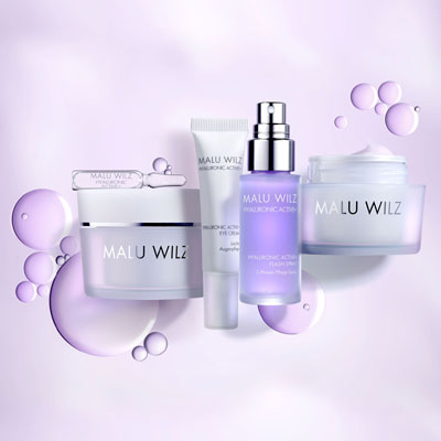Die Hyaluronic Active+ Linie versorgt die HAut mit Feuchtigkeit. Produktgruppe Hyaluronic Hautpflege