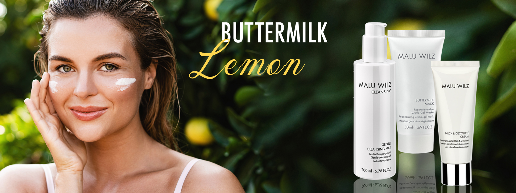 The feel-good guarantee for your home! young woman with skin care products