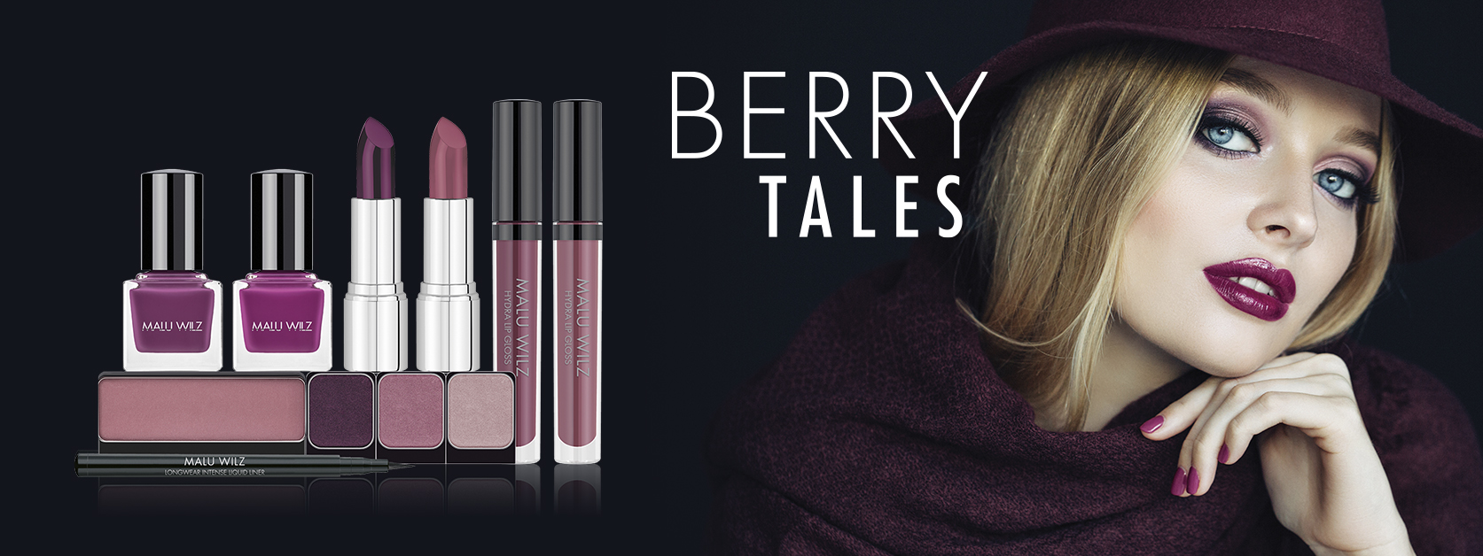 Verlieben Sie sich in die romantisch-herbstlich Kollektion Fall in Love. junge Frau mit Make up Produkten