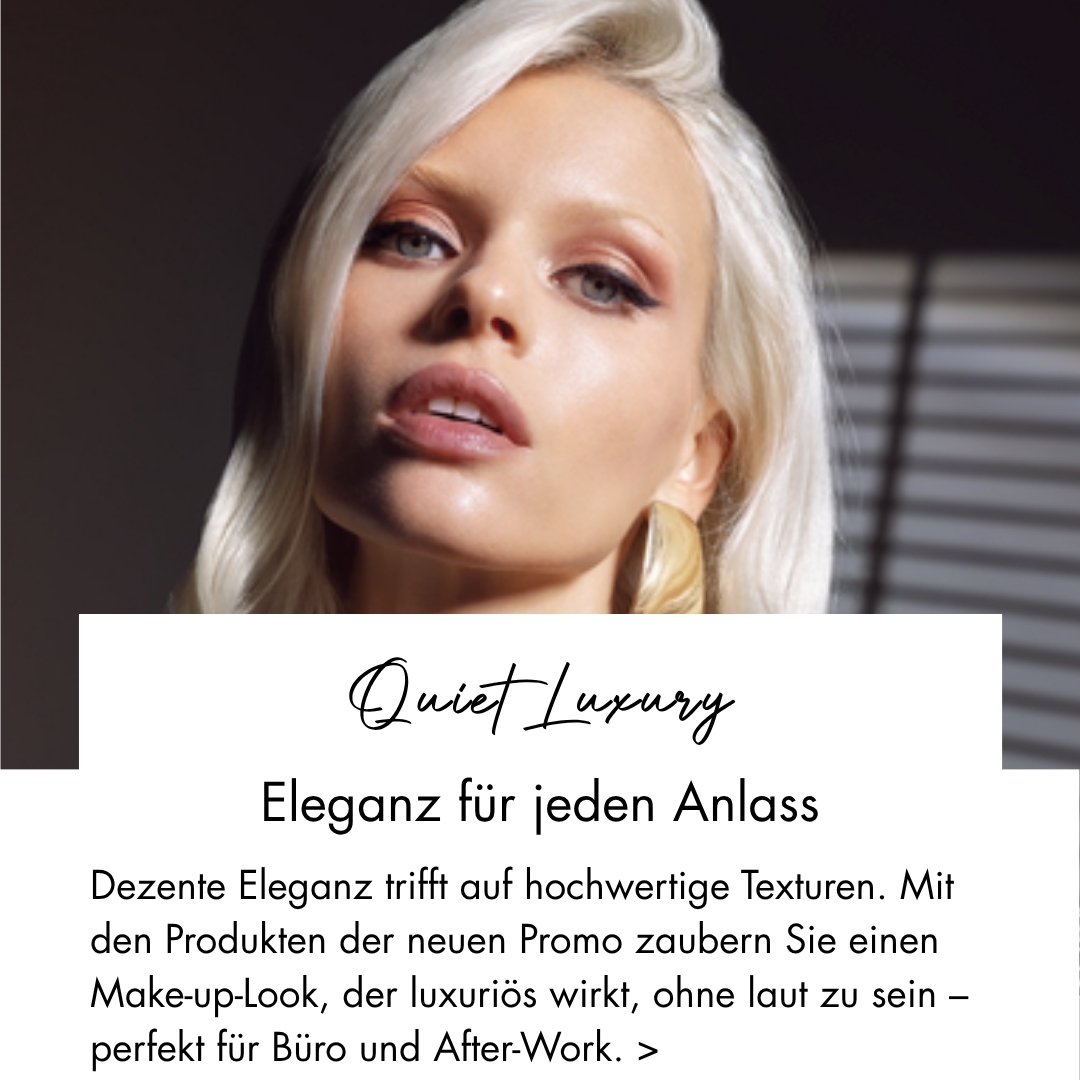 Gesicht Frau mit Quiet Luxury Make-Up