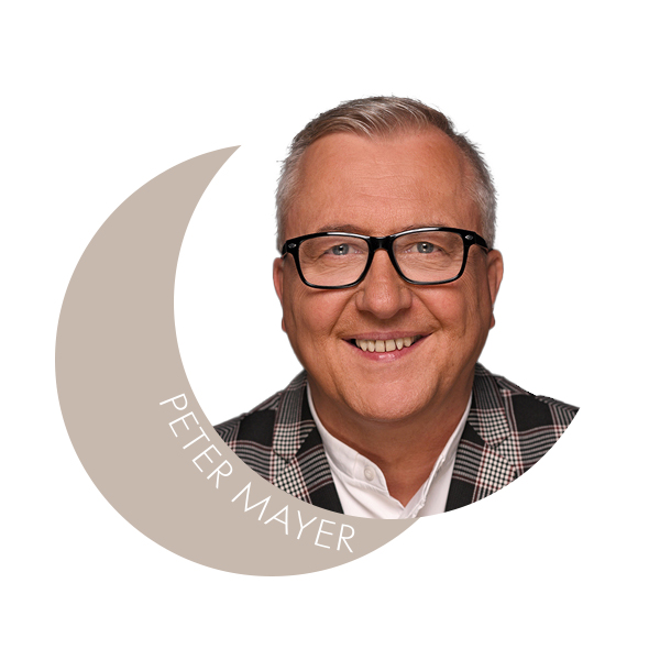 Peter Mayer will be happy to advise you personally. Man with black glasses