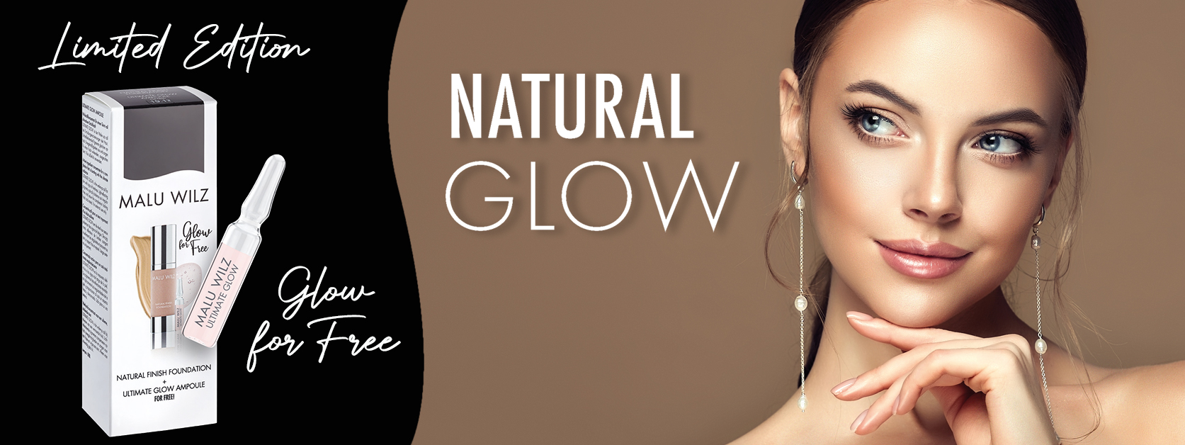 Die Natural Finish Glow Edition sorgt für strahlende Haut! Porträt junge Frauen mit Make up
