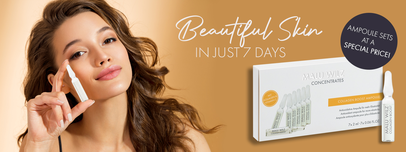 woman with ampoule sets for skin care