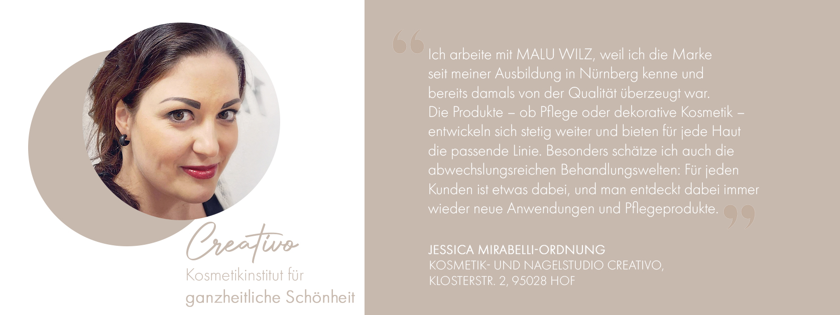 Kosmetikerin mit Statement