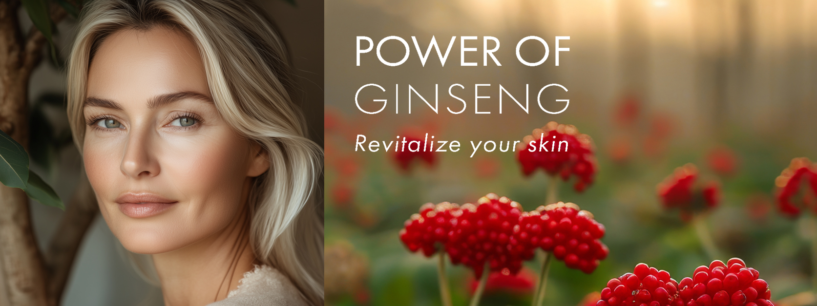 Frau und Ginseng Pflanzen